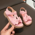 thumbnail image 2 of FAOWME Kids Girls Sandals Open Toe Ankle Strap Dress Shoes Wedding Party For Toddler Kids Bowknot Princess Shoes Pink 9-9.5 Years, 2 of 7