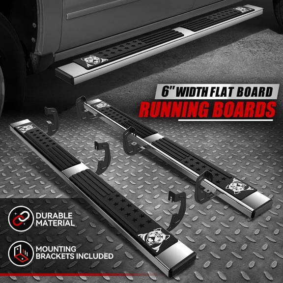 Nuvision 6" Running Board Side Step Bar for 07-19 Silverado Sierra Double / Extended Cab