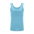 thumbnail image 2 of AKOEE Summer Tank Tops Women Loose Fit Casual Basic Tees Crewneck Sleeveless Plain Tshirts with Pleats (2XL, Light Blue), 2 of 6