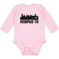 thumbnail image 3 of Inktastic Memphis city Skyline with Grunge Boys or Girls Long Sleeve Baby Bodysuit, 3 of 5