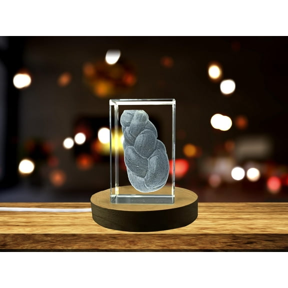 Celebrate Tradition with Challah Bread 3D Engraved Crystal Gift