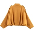 thumbnail image 4 of Tbopshirt Jacket for Women Lapel Collar Full Zip Soft Texture Jacket, Loose Drop Shoulder Long Sleeve Casual Outerwear With Side Pockets for Fall Winter, 4 of 4