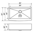thumbnail image 3 of LessCare Modern Curved 36'' x 21'' Farmhouse Kitchen Sink, 3 of 3