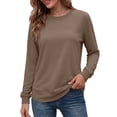 thumbnail image 2 of MOSHU 3 Pack Pullover Sweatshirts for Women Crew Neck Long Sleeve Shirts Casual Loose Fit Sweatshirts Curved Hem Tunic Tops, 2 of 9