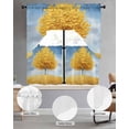 thumbnail image 3 of Yellow Tree Kitchen Curtains Swag Valance and Tier Curtains Set 24 Inch Length, Autumn Leaves Blue Sky Watercolor Rod Pocket Drape Panels Pair Swag Curtain for Bathroom/Cafe/Window, 3 of 6