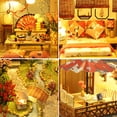 thumbnail image 5 of COSITTE 1:24 Japanese Courtyard DIY Wooden Dollhouse Kit with LED Lights & Furniture Decor, Miniature House Building Set for Crafts & Home Decor, 5 of 9