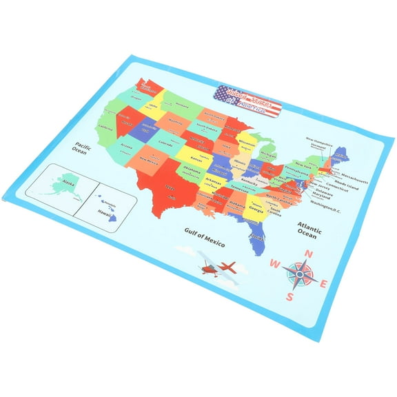 WHAMVOX  Toddlers United States Map USA for Kids Room Child