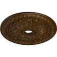 thumbnail image 3 of Ekena Millwork 27 7/8"OD x 3 7/8"ID x 2 1/2"P Tomango Egg & Dart Ceiling Medallion (Fits Canopies up to 6 3/4"), Hand-Painted Root Beer Crackle, 3 of 6