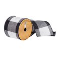 thumbnail image 2 of Vickerman Q181156 4 in. x 10 Yards Black & White Soft Plaid Ribbon, 2 of 3