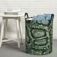 thumbnail image 5 of Goofa Green Snakeskin Printed Circular Hamper,Laundry Basket with Handles,Storage Baskets Foldable,Large Capacity Laundry Hamper-Small, 5 of 8