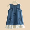 thumbnail image 5 of Splozh Kid Dresses 2T 3T 4T 5T 6T 7T Toddler Girl's Cute Bow Denim Dress Sleeveless Ruffle A Line Tank Dresses,Blue,6-7 Years, 5 of 9