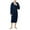 Mens Robes Navy, variant on Mens Womens Fleece Robes with Hood and Pockets Plush Long Sleeve Bathrobes Couples Solid Thermal Warm Below-The-Knee Loungewear Bath Robe Pajamas