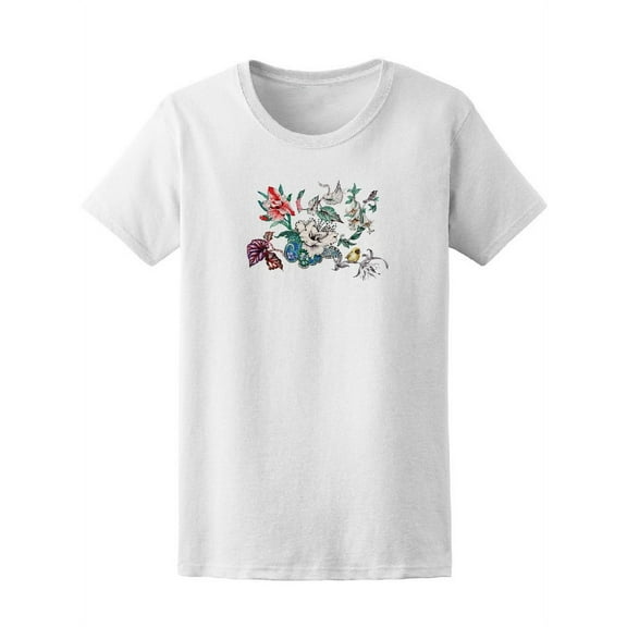 Tropical Summer Flowers Tee Women's -Image by Shutterstock