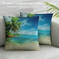 thumbnail image 3 of Creowell Tropical Sea Beach Print Throw Pillow Covers Fashion Throw Pillow Case Soft Couch Pillows Decorative Square Pillow Covers for Sofa Living Room White, 3 of 5