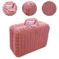thumbnail image 6 of Fiocias Woven Suitcase Imitation Rattan Storage Basket Portable Rustic Picnic Hamper for Pink M, 6 of 9