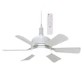 thumbnail image 1 of Matsuzay Ventilador de techo con Control remoto para sala de estar, luz de ventilador de hoja recta E27, luz de techo Electrodomésticos Blanco con 6 hojas., 1 of 4