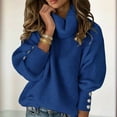 thumbnail image 2 of MORTTIC Women's High Neck Sweater - Button Detail Loose Fit Turtleneck Pullover Cozy Fall/Winter Top, 2 of 4