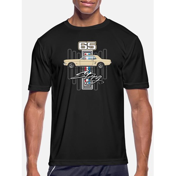 Stang Beige Funny Men's Short Sleeve Graphic T-Shirt Collection Black