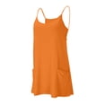 thumbnail image 4 of vestido de tenis para mujer vestido de entrenamiento con pantalones cortos sin mangas tirantes finos vestidos deportivos de golf naranja / m, 4 of 6