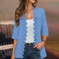thumbnail image 2 of Arlun Womens Lace Knit Cardigans 2025 Fashion Lightweight 3/4 Sleeve Slim Fit Open Front Tops Coat Boho Solid Color Loose Comfy Long Sleeve Fall Lightweight Fashion Cardigan Jackets Sky Blue XL, 2 of 6