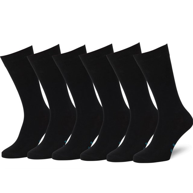Calcetines de vestir Easton Marlowe negros, paquete de 6, para hombres de 10 a 13 años, 9 a 12