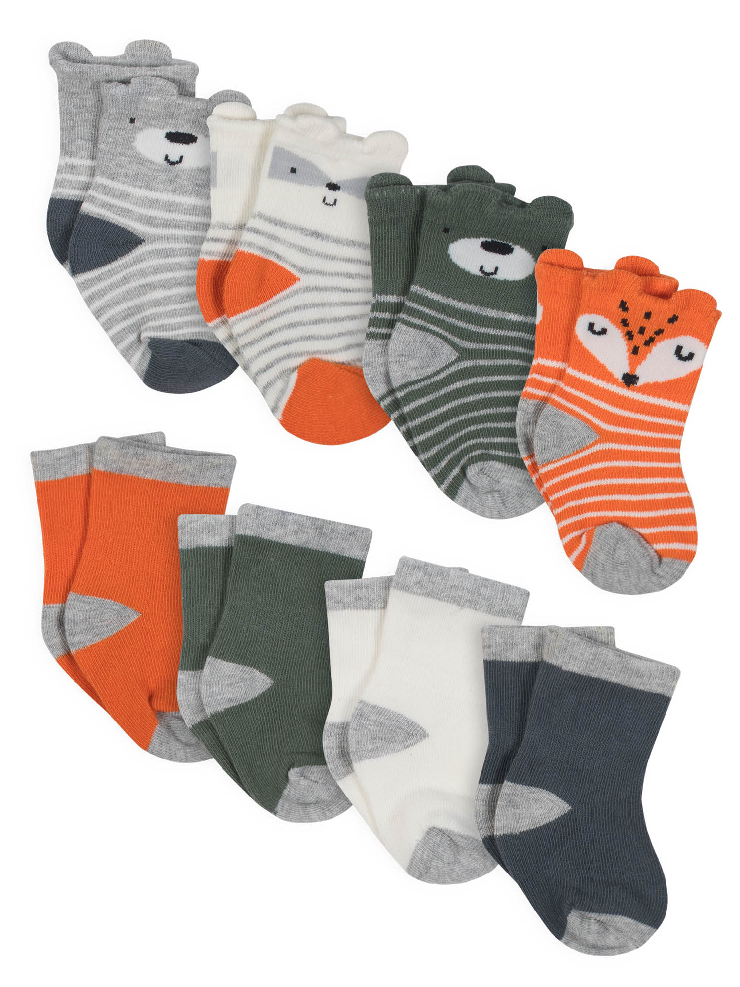Gerber Gerber Baby Boys Jersey Crew Wiggle Proof Socks, 8Pack
