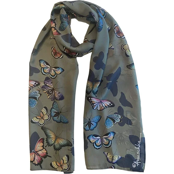 Anuschka Chiffon Scarf - Original Printed Artwork with Super-Soft & Lightweight 100% Polyester Fabric