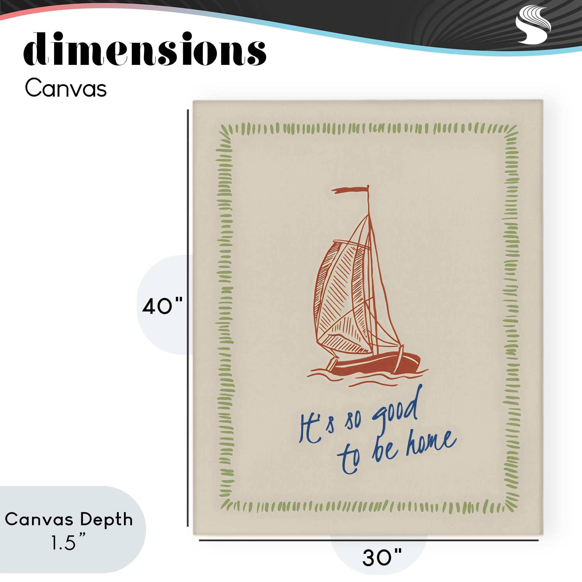 Stupell Industries Good To Be Home Sailboat Canvas Wall Art, design by The Prints Vibe