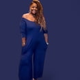 thumbnail image 2 of Womens Plus Size Low Shoulder Wideleg Jumpsuit, 2 of 4