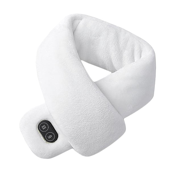 Bufanda con calefacción para cuello con mensaje, bufanda térmica de invierno de cachemira con USB portátil, regalos para adultos, familiares y amigos Blanco