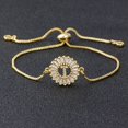 thumbnail image 1 of Nidin gran oferta AZ inicial Micro Pave Cubic Zircon letra encanto cadena pulseras ajustable para mujeres amantes joyería regalo brazalete Tan Jianjun unisex, 1 of 2