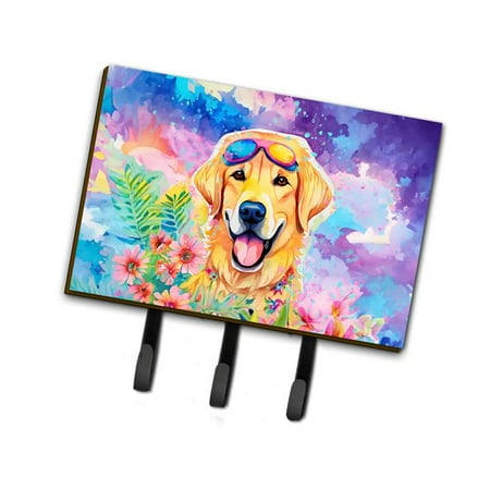 Carolines Treasures DAC2531TH68 9 x 6 in. Unisex Yellow Labrador Hippie Dawg Leash or Key Holder