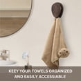 thumbnail image 2 of Wall Mounted Magic Marble Wood Hand Towel Holder - Set of 2 Kitchen Hand Towel Holder Adhesive - Kitchen Hand Towel Holder Hooks Hangers Rack for Kitchen,Bathroom,Home Decor Quick Drying, Nut Brown, 2 of 7