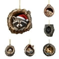 thumbnail image 4 of 8PCS Forest Animal Acorn Ornaments – Cozy Woodland Christmas Decorations, Acrylic Raccoon, Squirrel, Rabbit, Black Cat, Puppy, Sloth Tree Ornaments, Rustic Nature-Themed Home Décor & Gifts, 4 of 8