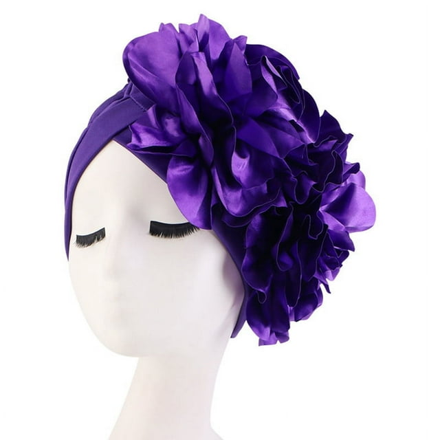 Women Flower Turban Cap Soild Color Headscarf Bonnet Inner Hijabs Arab Head Wraps Indian Hat