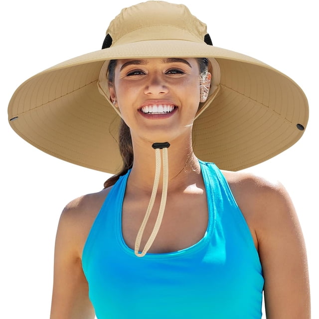 Women Super Wide Brim Sun Hat UPF50+ Waterproof Bucket Hat for Fishing, Hiking, Camping