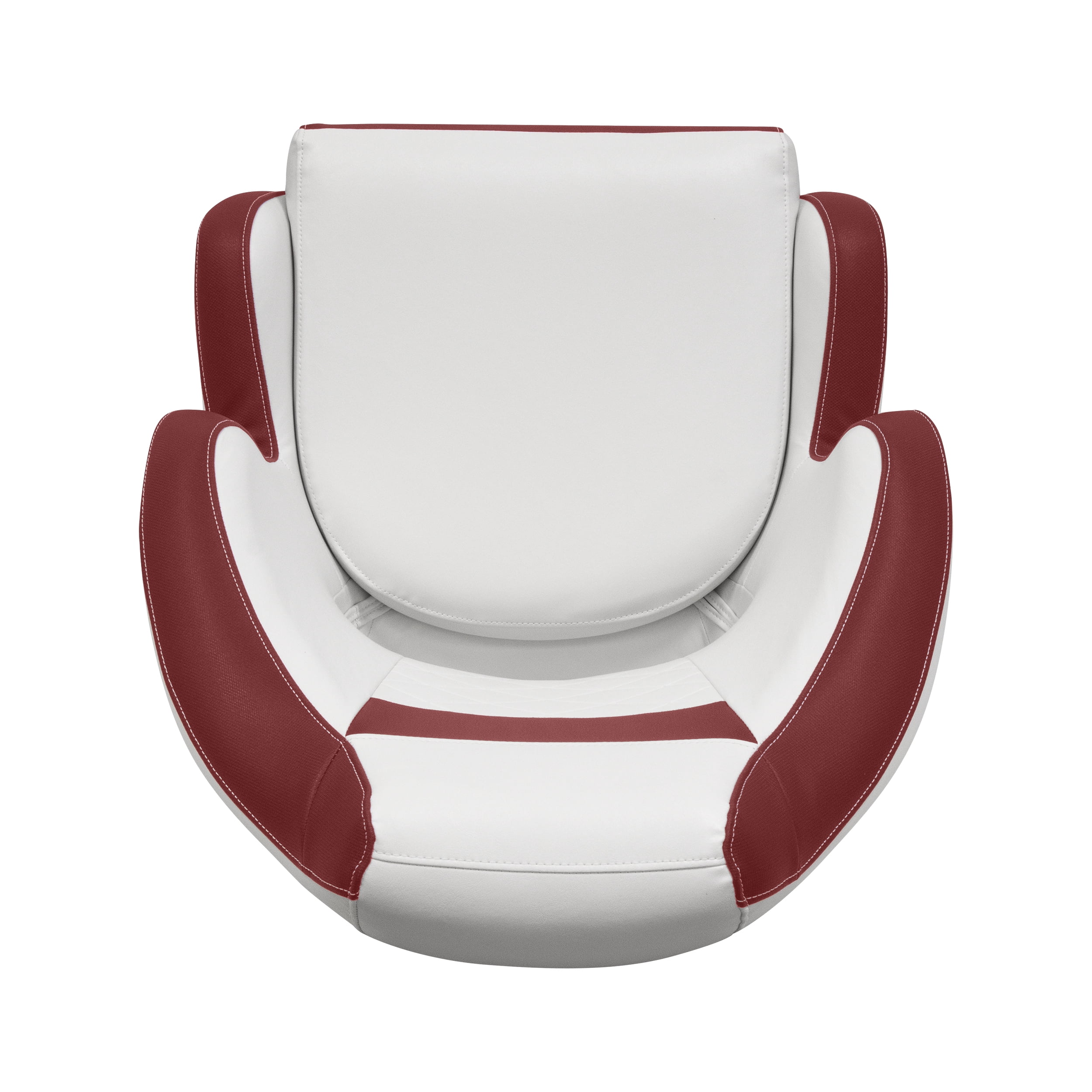 Wise DLX3338-1906 DLX Series Pontoon Bucket Seat with Flip Up Bolster - White / Crimson Red