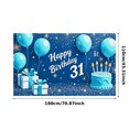 thumbnail image 5 of Blue Themed 31st Birthday Banner with Balloons Cake and Gift Background Party Decoration Photography Prop Backdrop for Birthday Party Celebrations Decorations Happy Birthday Event Supplies, 5 of 8