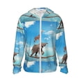 thumbnail image 2 of Uemuo Elephant Giraffe Pattern Women's Full Zip UPF 50+ Sun Protection Hoodie Jacket Long Sleeve Sun Shirt Hiking Outdoor Performance with Pockets-, 2 of 9