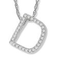 thumbnail image 1 of Amanda Rose Collection Diamond Initial D Pendant Set in 14k White Gold, 1 of 1