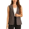 thumbnail image 1 of CHALECO SIN MANGAS INSPIRE CHIC para Mujer, Traje de Oficina Casual, Talla XS, Gris Marrón, 1 of 5