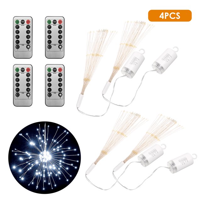 4PCS Fireworks Light 150 LED Luces de cadena de Navidad con control remoto Leyfeng luces de cadena