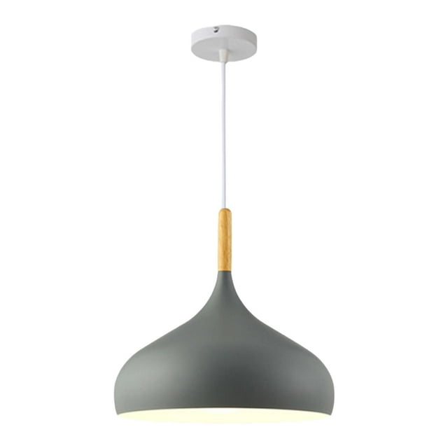 MERIGLARE Metal Pendant Lamp Shade Cage Guard Solid Color Light Bulb Cage Cover Hanging Light Cover for Hotel Living Room Kitchen Decor Gray