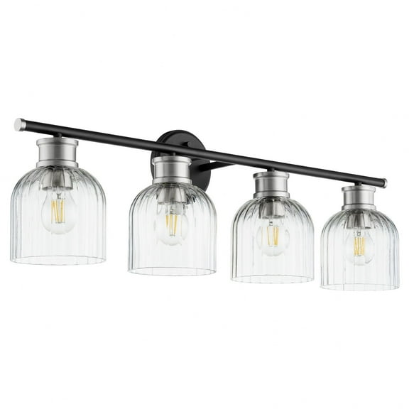 Quorum Lighting - Monarch - 4 Light Bath Vanity-Noir/Satin Nickel Finish-Clear
