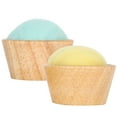 thumbnail image 2 of 2Pcs Pin Cushion Wool Felt Poke Needle Box Vertical with Wooden Bowl Sewing Embroidery Tool, 2 of 8