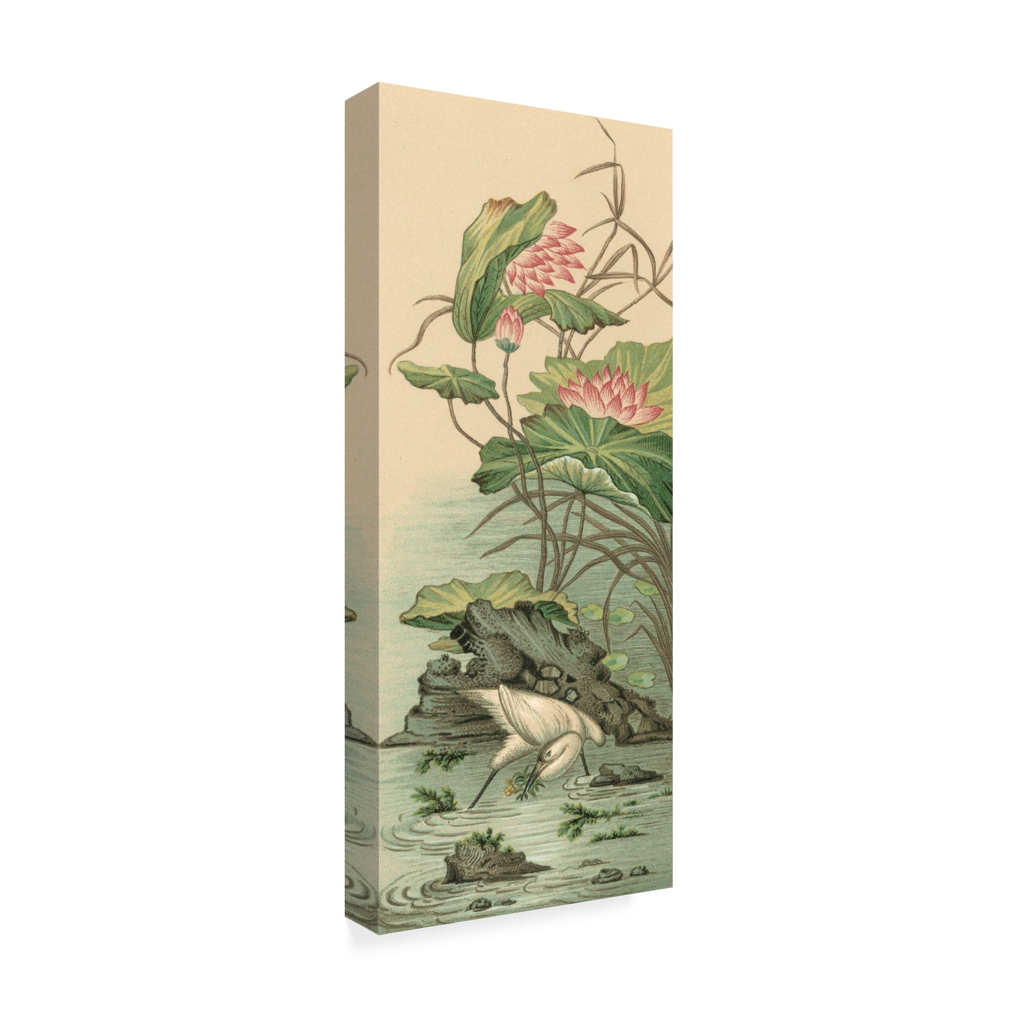 Trademark Fine Art 'Crane and Lotus Panel II' Canvas Art by Racinet