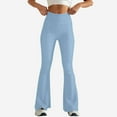 thumbnail image 6 of FRSASU Women's Tummy Control Bell Bottom Jeans High Waisted Wide Leg Tight Fit Flare Pants Jeggings Light Blue, 6 of 9