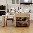 thumbnail image 5 of HLR Extendable Kitchen Islands with Power Outlet, Dining Table Cart on Wheels with Storage, Wood, 5 of 10