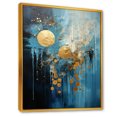 thumbnail image 2 of Designart "Cerulean Cycle Dreams: Moon In Blue And Gold II" Moon Floater Framed Canvas Prints, 2 of 5