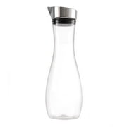 Bouteille de jus de Fdit, bouteille de jus transparente acrylique 1.2L bouteille de jus transparente bouteille d'eau cruche de jus avec couvercle, pot de bec de canard à ventre